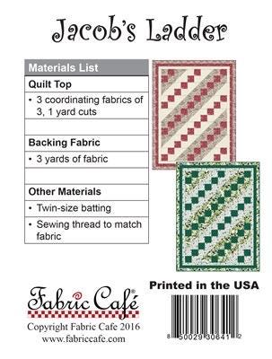 Fabric Cafe Jacob’s Ladder Quilt Pattern Finished Size: 44”x58”