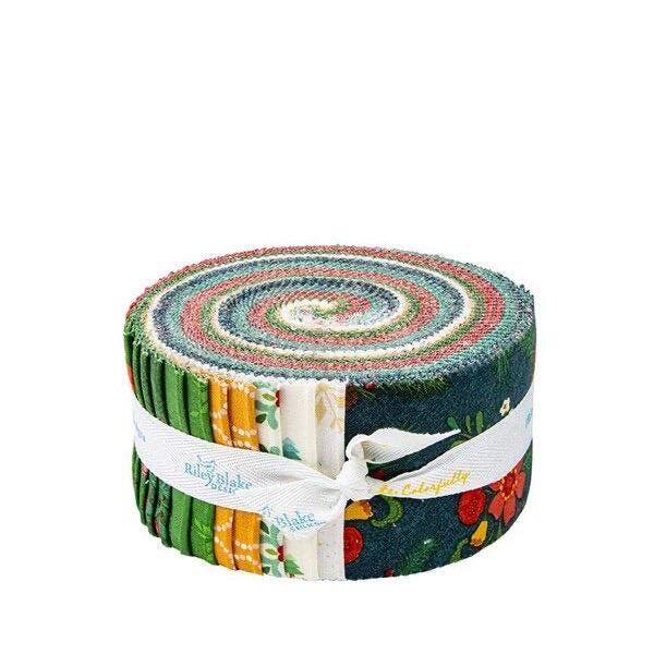 Riley Blake In From The Cold Fabric Collection 2.5" Rolie Polie