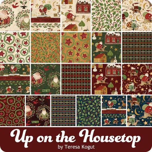 Riley Blake Up On The Housetop Fabric Collection 2.5" Rolie Polie