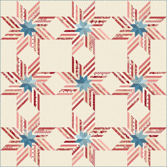 Laundry Basket Quilts Freedom Star Quilt Pattern Finished Size: 65.75"x65.75"