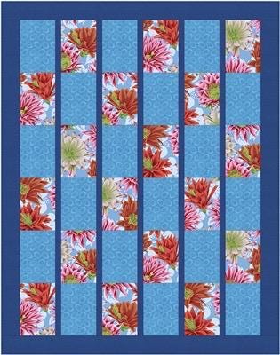 Fabric Cafe Lickity Split Quilt Pattern - Uses Only 3 Yards of Fabric Finished Size: 47"x60"