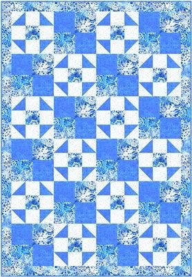 Fabric Cafe Merry & Bright Quilt Pattern - Uses Only 3 Yards of Fabric Finished Size: 40"x58"