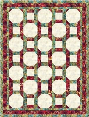 Fabric Cafe Chain Reaction Quilt Pattern - Uses Only 3 Yards of Fabric Finished Size: 43"x57"