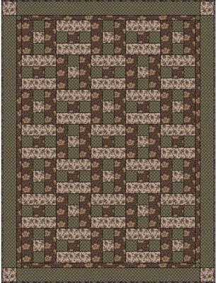 Fabric Cafe HopScotch Quilt Pattern - Uses Only 3 Yards of Fabric Finished Size: 44.5"x59.5"