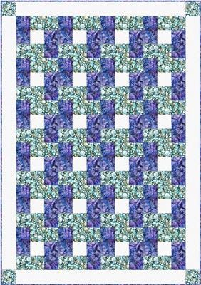 Fabric Cafe Trellis Quilt Pattern - Uses Only 3 Yards of Fabric Finished Size: 43"x61"