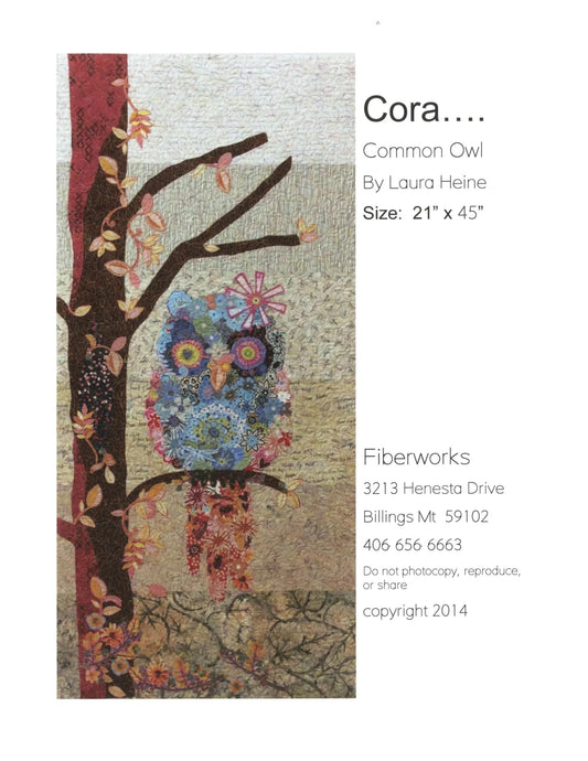 Laura Heine Cora....Common Owl Quilt Pattern Finished Size: 21"x45"