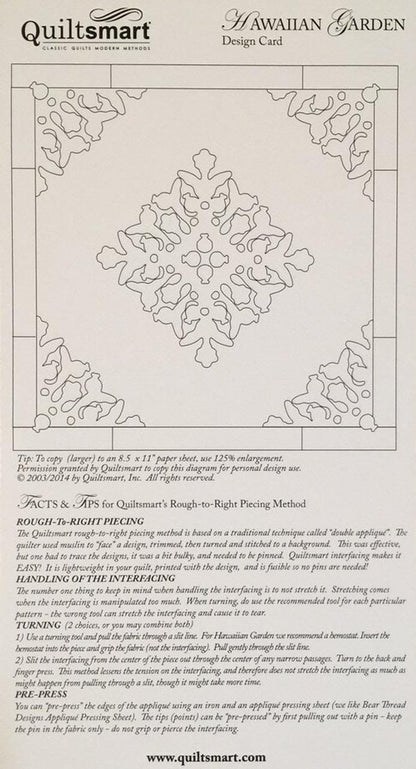 Quiltsmart Hawaiian Garden Printed Interfacing & Instructions Pack