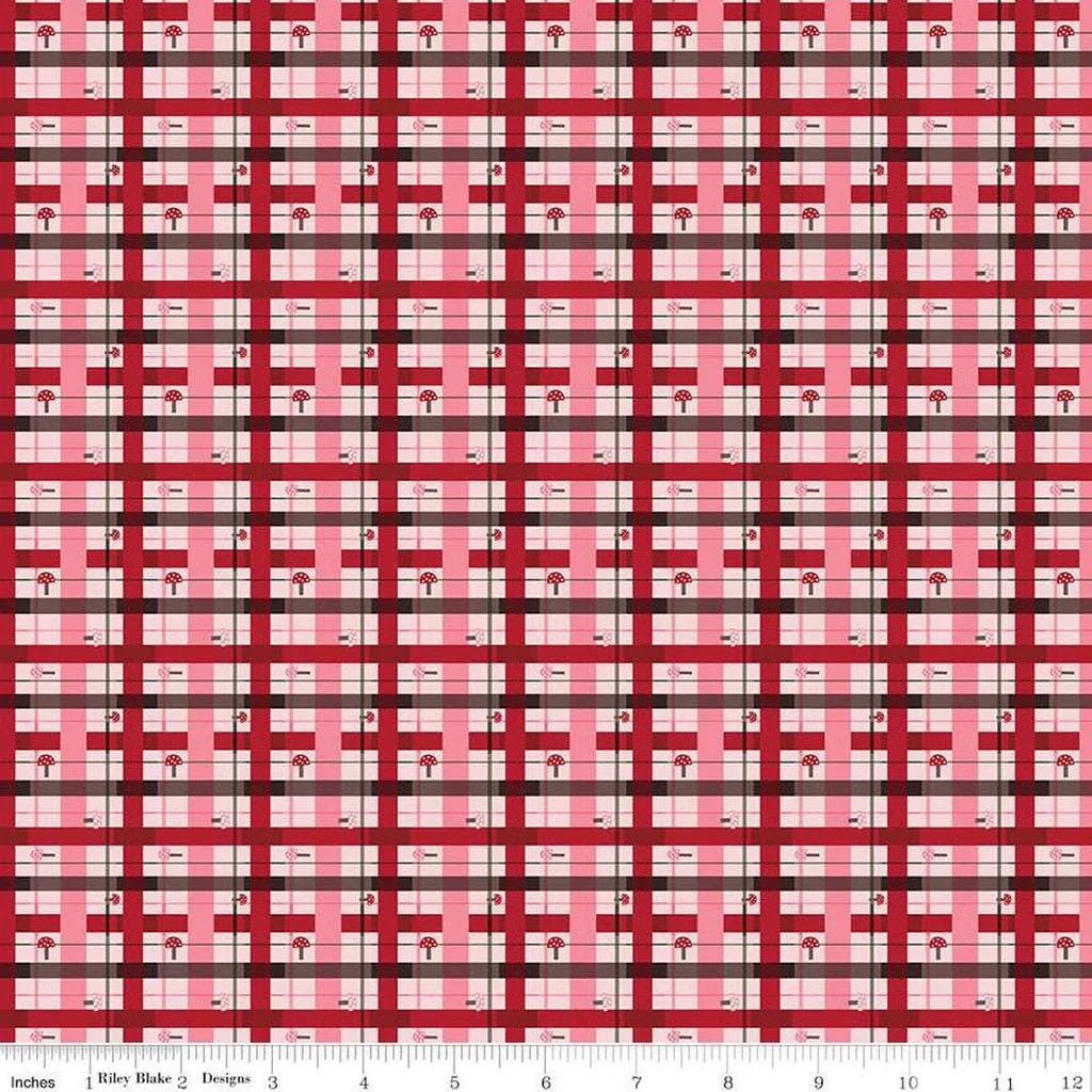 Riley Blake Jennifer Long To Grandmother's House Fabric Collection Lumberjack Plaid on Pink Premium 100% Cotton Quilt Shop Quality Fabrics