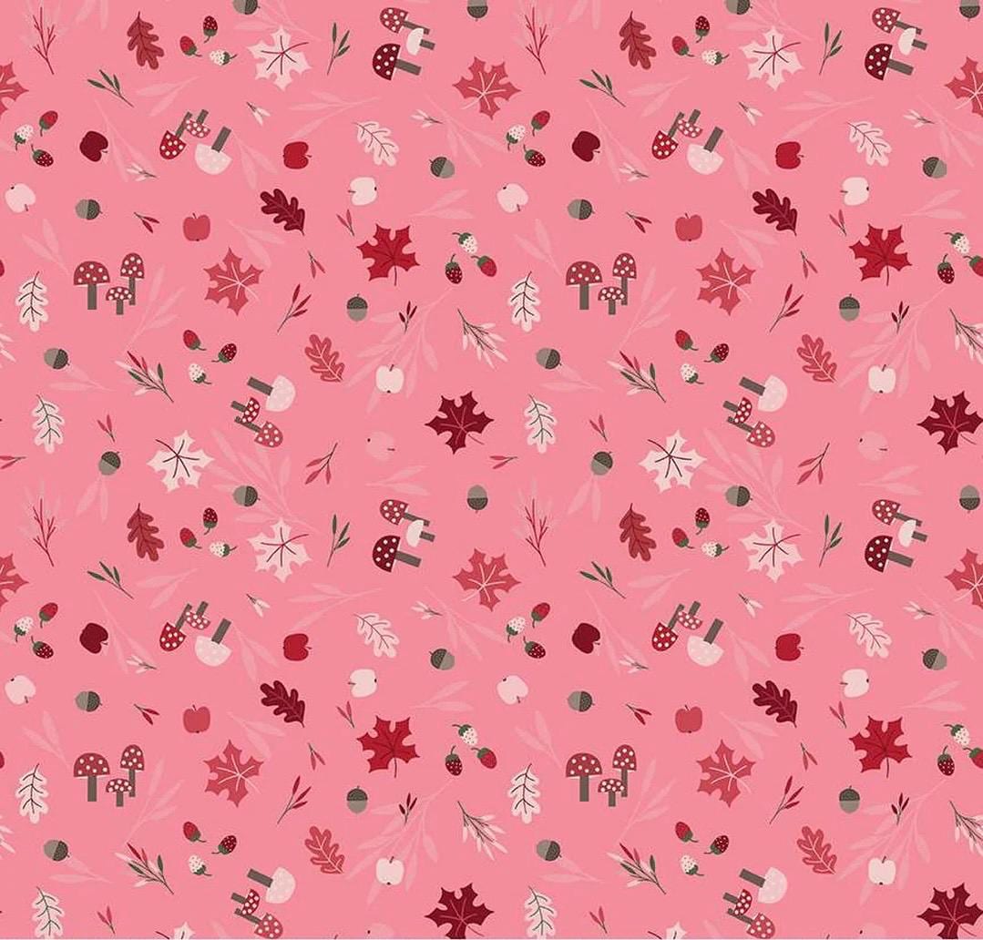 Riley Blake Jennifer Long To Grandmother's House Fabric Collection Foraging in the Forest on Pink Premium 100% Cotton Fabrics