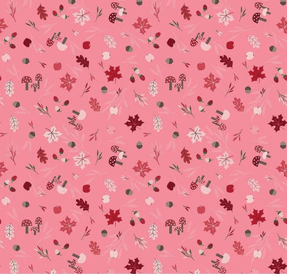 Riley Blake Jennifer Long To Grandmother's House Fabric Collection Foraging in the Forest on Pink Premium 100% Cotton Fabrics