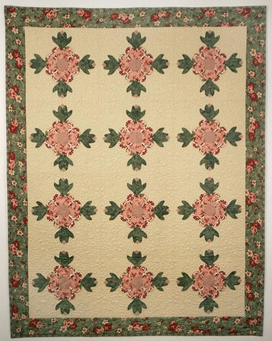 Quiltsmart Ohio Rose Printed Interfacing & Instructions Pack - 3 Size Variations Per Pack