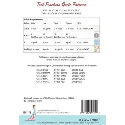 Riley Blake It's Sew Emma Tail Feathers Quilt Kit Featuring Countryside Fabric Collection Finished Size: 60.5"x72.5"