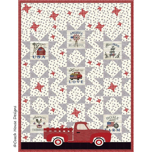 Coach House Designs Cruisin’ Quilt Pattern Finished size 62”x82”