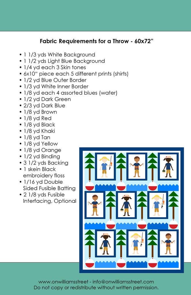 On Williams Street Gone Fishin' Quilt Pattern - 3 Size Variations Per Pattern