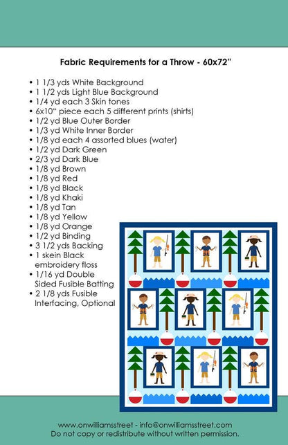 On Williams Street Gone Fishin' Quilt Pattern - 3 Size Variations Per Pattern