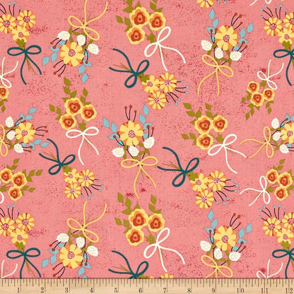 Riley Blake Strawberry Jam Fabric Collection Bouquets on Dark Pink Premium 100% Cotton Quilt Shop Quality Fabrics