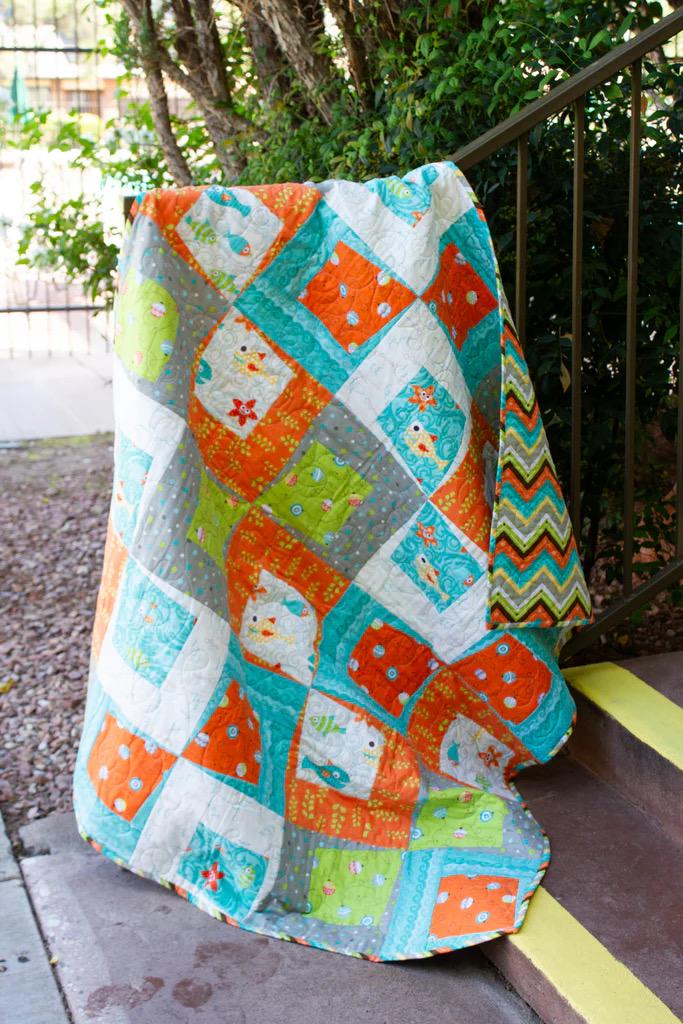 On Williams Street Rough and Tumble Quilt Pattern Finished Size: 44"x58"