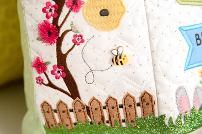 Kimberbell Hoppin Down The Bunny Bench Pillow Collection (Machine Embroidery CD, Fabric Kits, Thread Kits, & Embellishment Kits Sold Separately)
