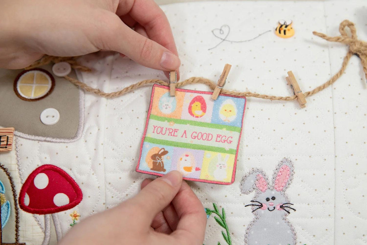 Kimberbell Hoppin Down The Bunny Bench Pillow Collection (Machine Embroidery CD, Fabric Kits, Thread Kits, & Embellishment Kits Sold Separately)