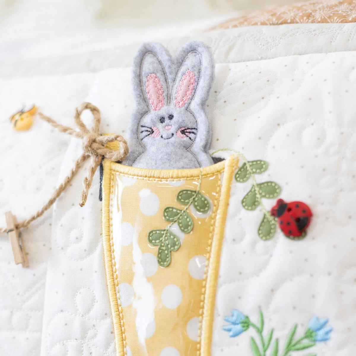 Kimberbell Hoppin Down The Bunny Bench Pillow Collection (Machine Embroidery CD, Fabric Kits, Thread Kits, & Embellishment Kits Sold Separately)