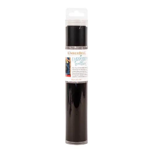 RETIRED!! Kimberbell Kimberbellishments 8"x24" Faux Embroidery Leather Sheet - Black