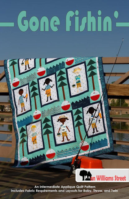 On Williams Street Gone Fishin' Quilt Pattern - 3 Size Variations Per Pattern