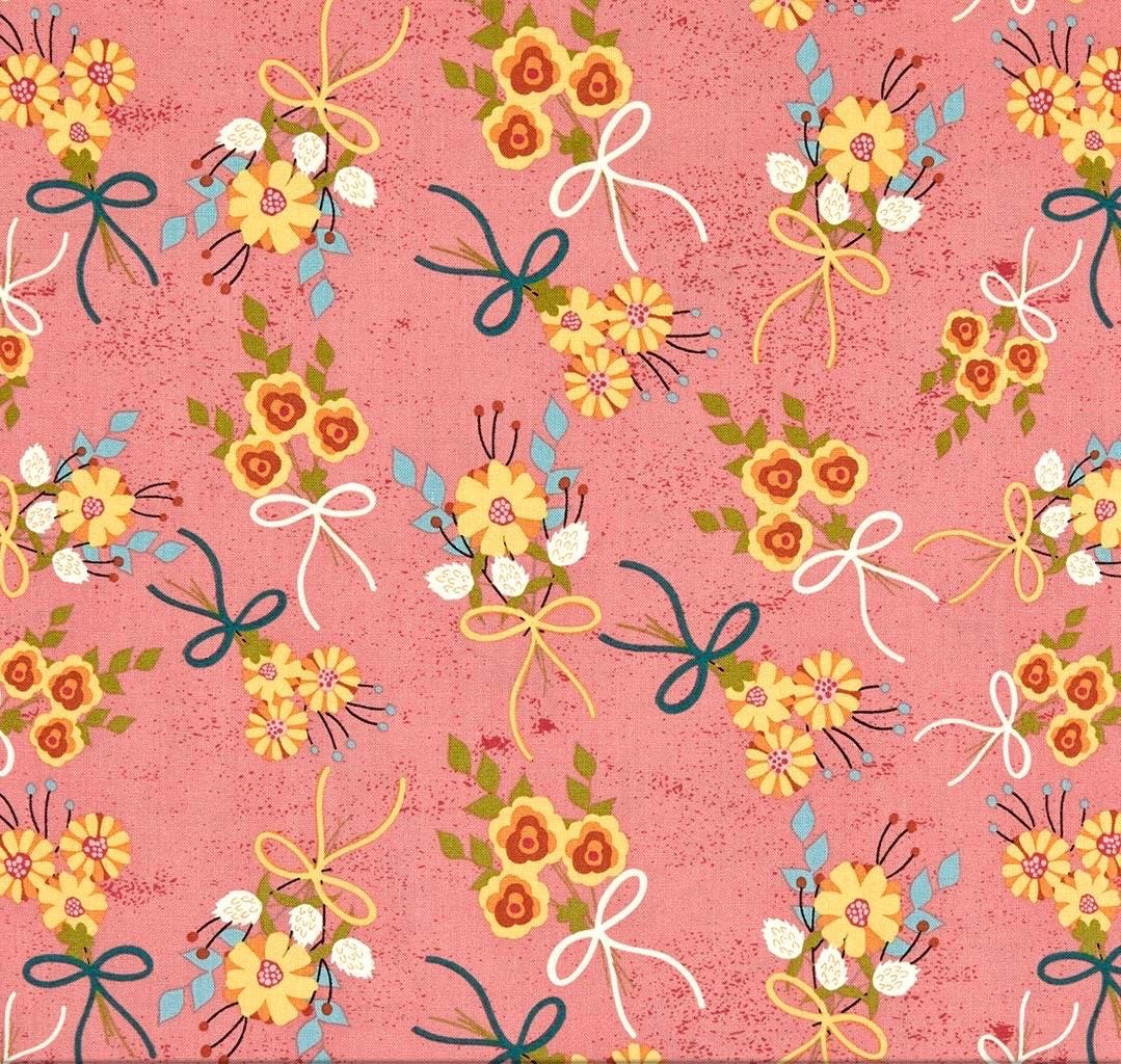 Riley Blake Strawberry Jam Fabric Collection Bouquets on Dark Pink Premium 100% Cotton Quilt Shop Quality Fabrics