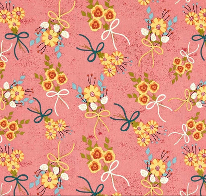 Riley Blake Strawberry Jam Fabric Collection Bouquets on Dark Pink Premium 100% Cotton Quilt Shop Quality Fabrics