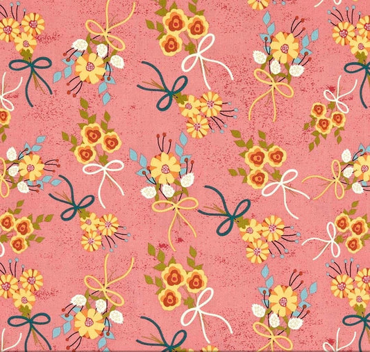 Riley Blake Strawberry Jam Fabric Collection Bouquets on Dark Pink Premium 100% Cotton Quilt Shop Quality Fabrics