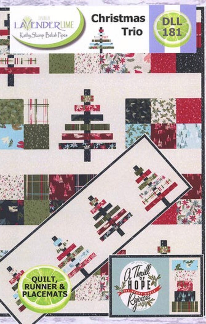LavenderLime Christmas Trio Quilt Pattern - 3 Size Variations Per Pattern