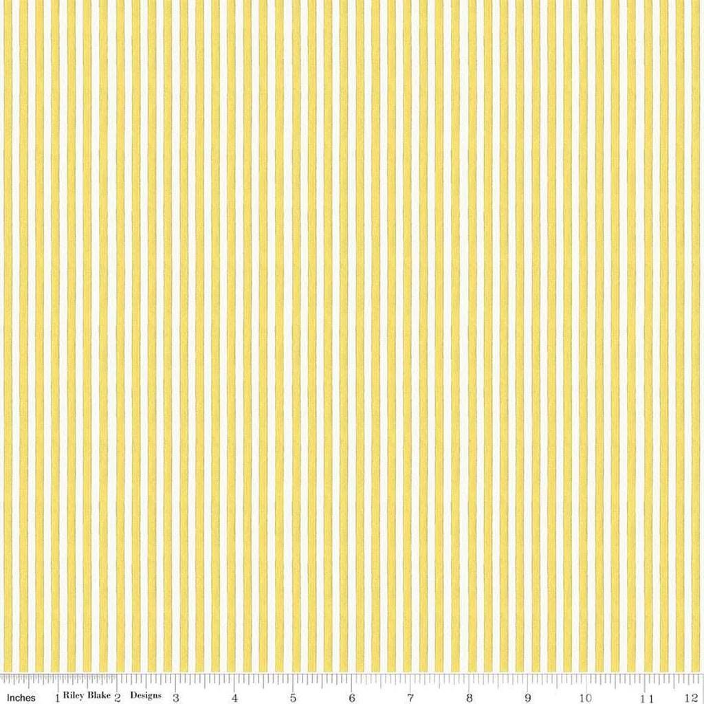 LAST BOLT!! Riley Blake J. Wecker Frisch All My Heart Fabric Collection Candy Stripes on Yellow