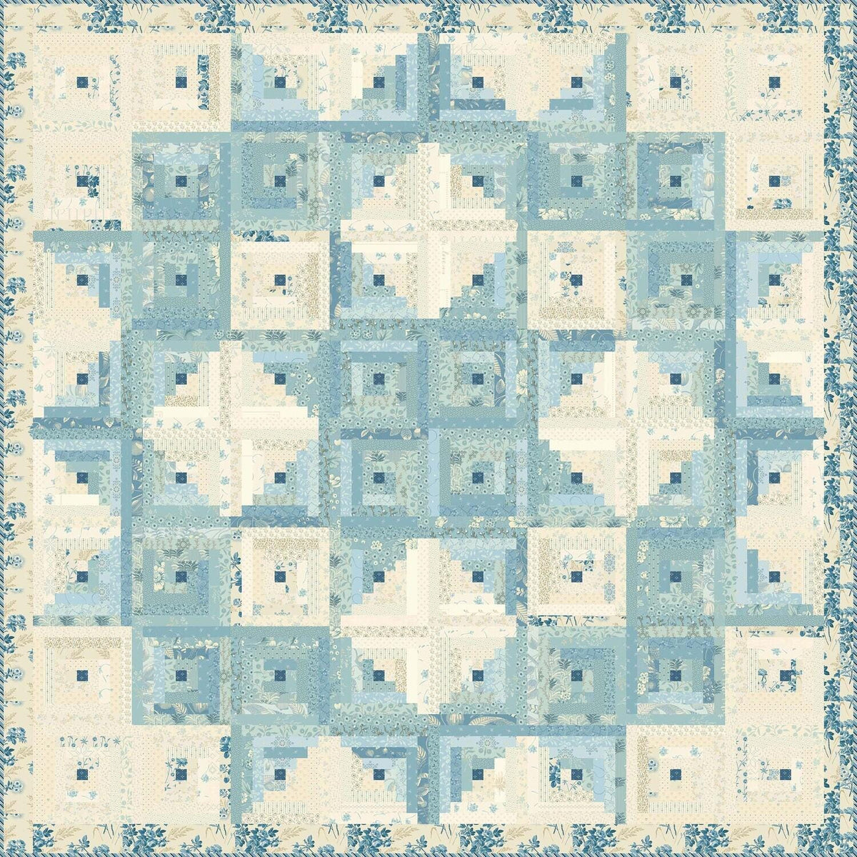 Laundry Basket Quilts Pioneer Log Cabin Quilt Pattern Finished Size: 60.5"x60.5"