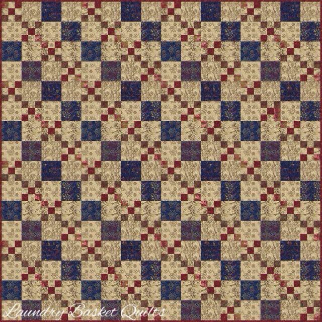 Laundry Basket Quilts Cranberry Chain Quilt Pattern - 3 Size Variations Per Pattern