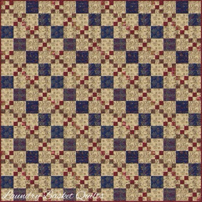 Laundry Basket Quilts Cranberry Chain Quilt Pattern - 3 Size Variations Per Pattern