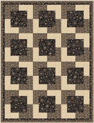 Fabric Cafe Town Square Quilt Pattern Finished Size 47.5”x62”