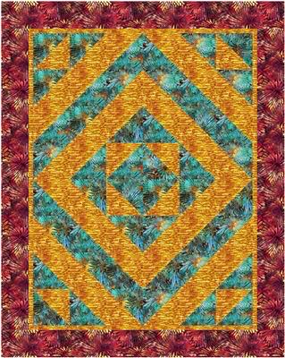 Fabric Cafe Kaleidoscope Quilt Pattern Finished Size 46”x58”