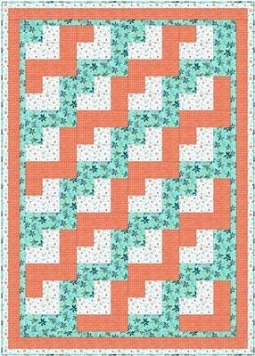 Fabric Cafe Jigsaw Quilt Pattern Finished Size 44”x62”