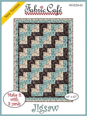 Fabric Cafe Jigsaw Quilt Pattern Finished Size 44”x62”
