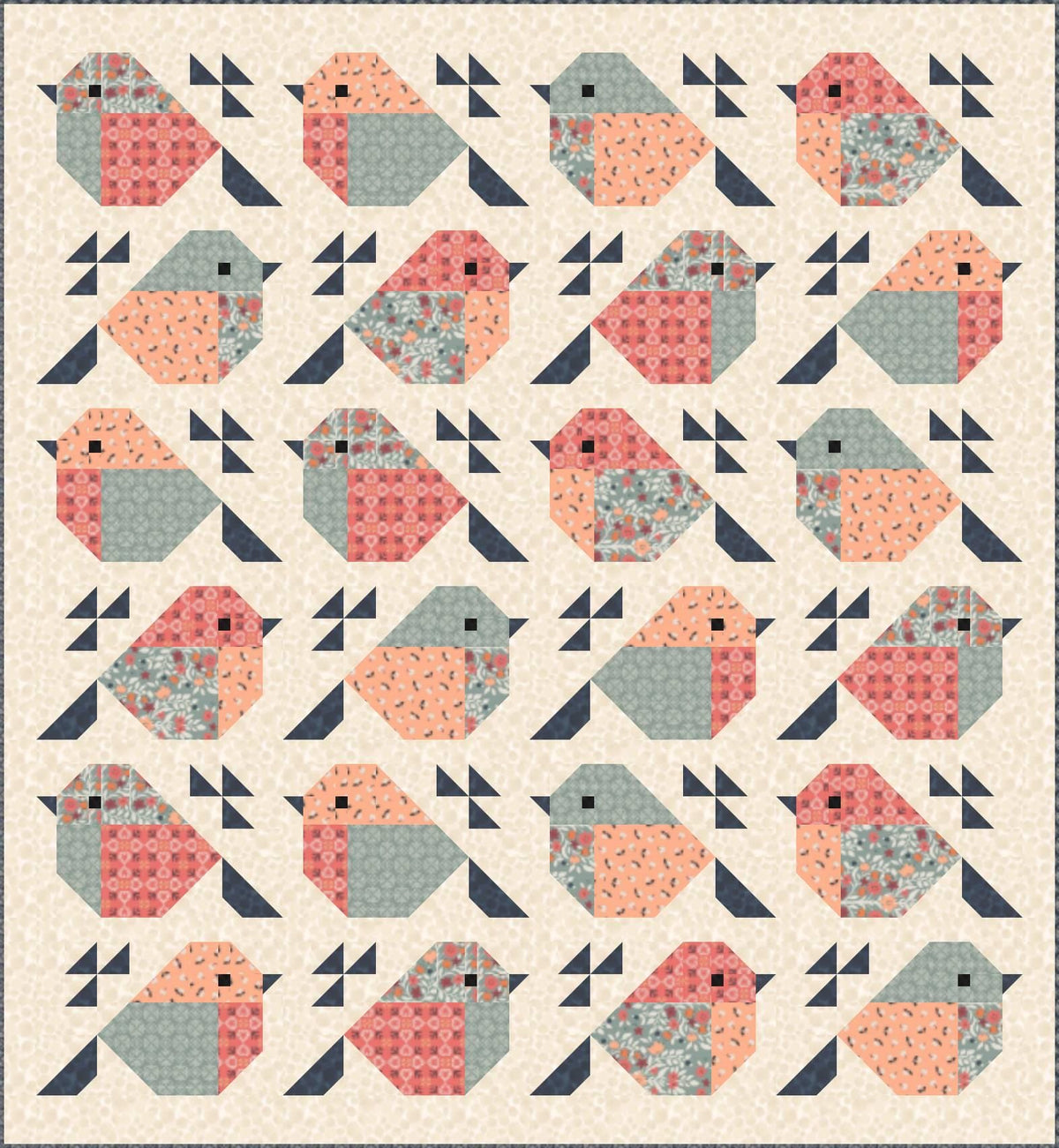 Pen + Paper Patterns Sparrows Quilt Pattern Finished Size: 65.5”x71” (Optional Fineline Glue Tip Sets)
