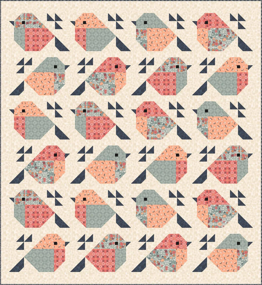 Pen + Paper Patterns Sparrows Quilt Pattern Finished Size: 65.5”x71” (Optional Fineline Glue Tip Sets)