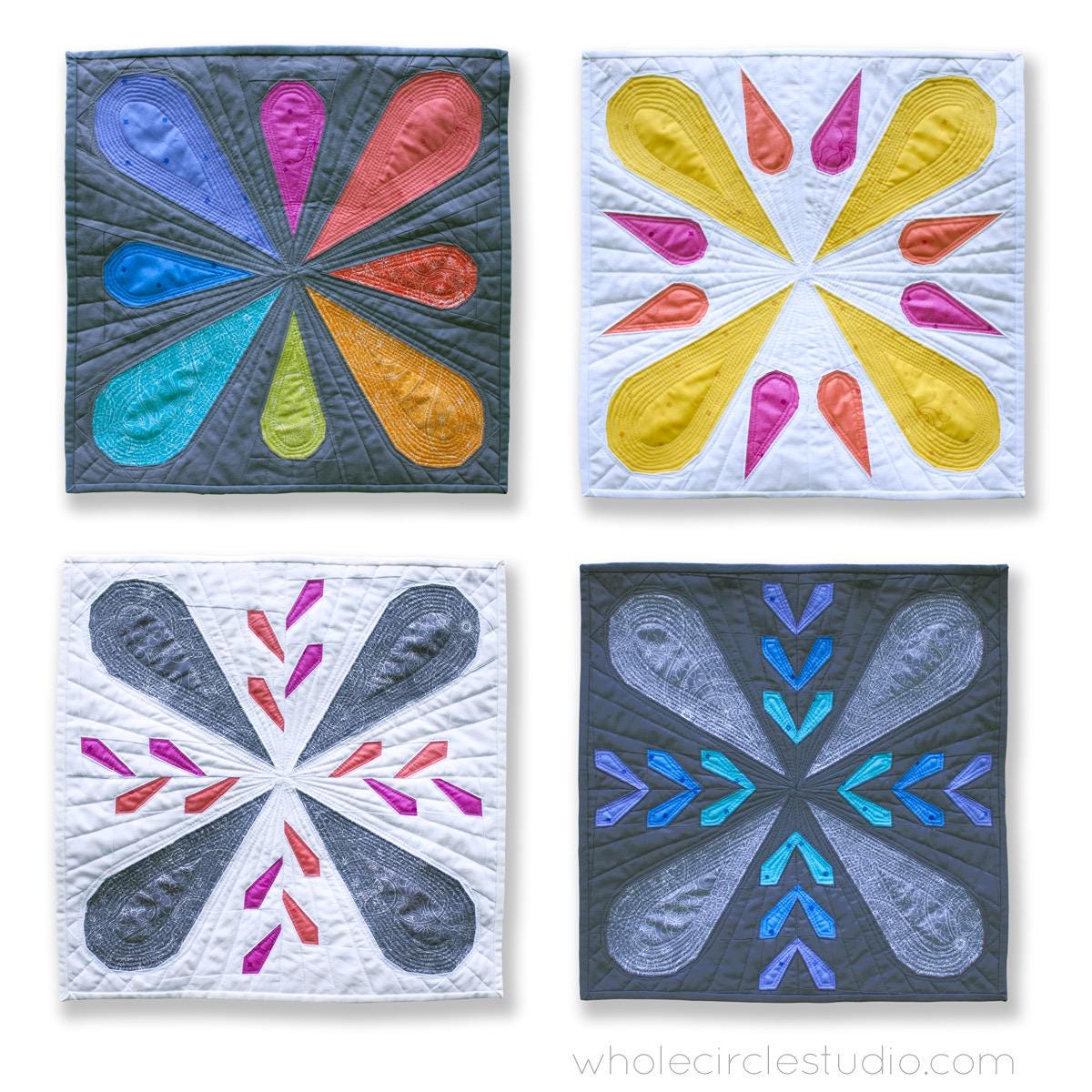 Whole Circle Studio Patchwork Petals Quilt Pattern - 4 Size Variations Per Pattern