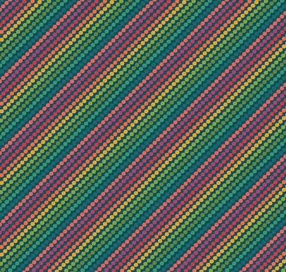END OF BOLT 16" Riley Blake Heather Peterson Market Street Fabric Collection Rainbow Stripes on Navy