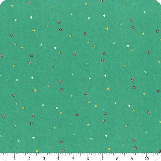 END OF BOLT Fat 8th Riley Blake Heather Peterson Market Street Fabric Collection Triangles on Teal Premium 100% Cotton Fabrics