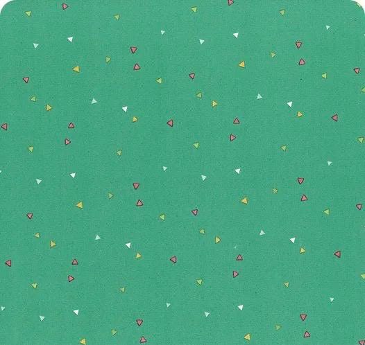 END OF BOLT Fat 8th Riley Blake Heather Peterson Market Street Fabric Collection Triangles on Teal Premium 100% Cotton Fabrics