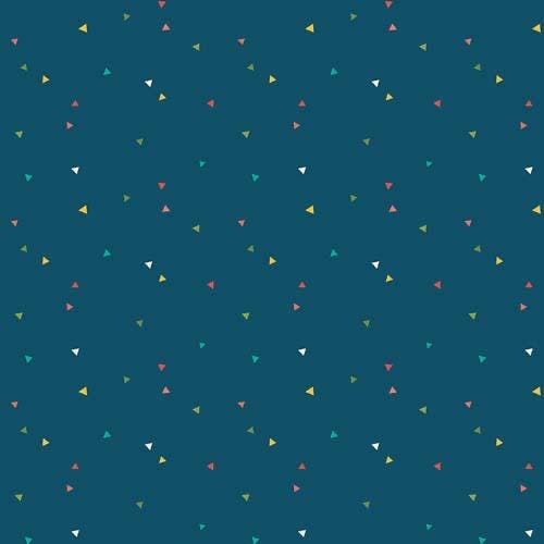 END OF BOLT 16" Riley Blake Heather Peterson Market Street Fabric Collection Triangles on Navy