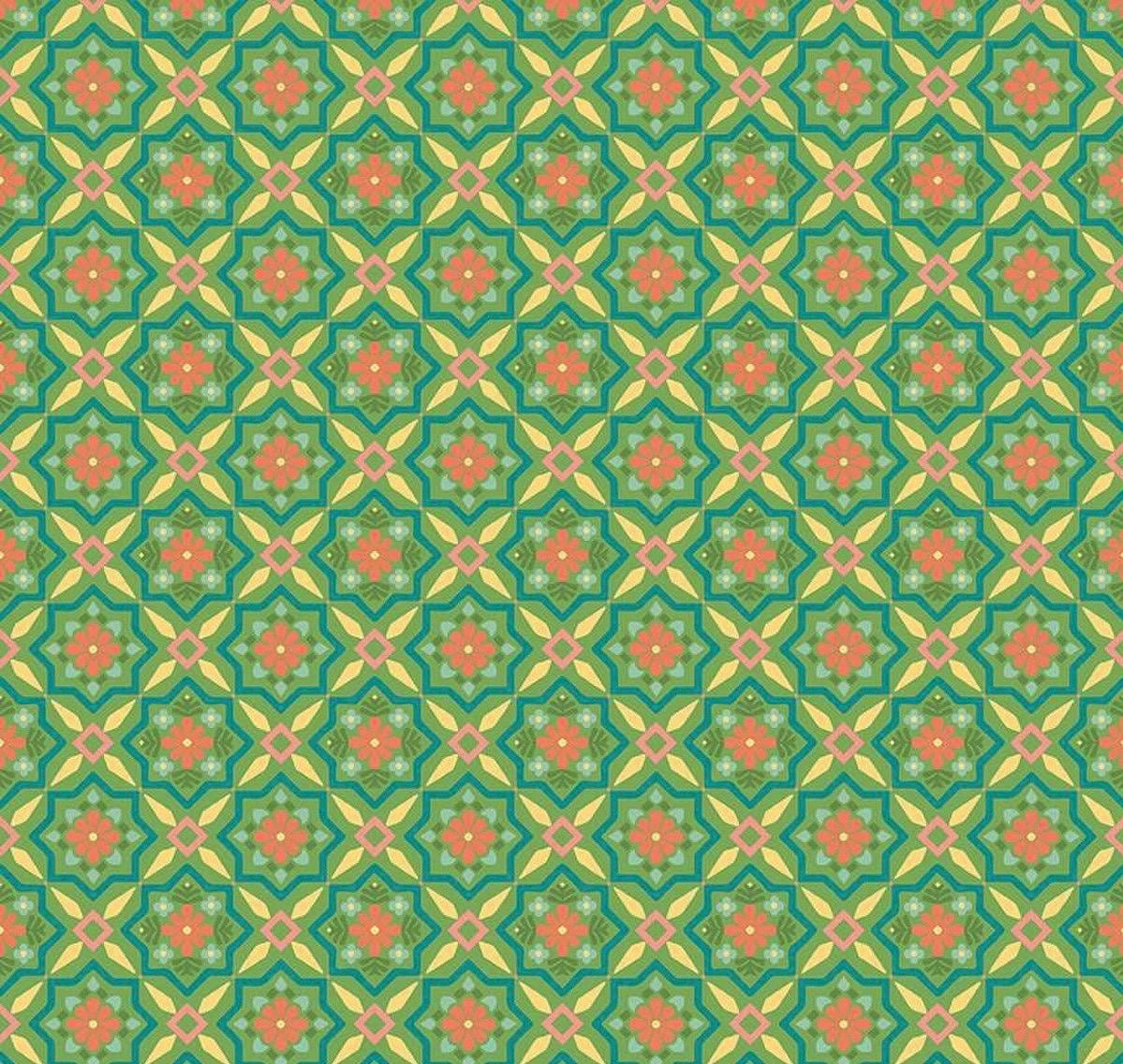 Riley Blake Heather Peterson Market Street Fabric Collection Flowers on Green Premium 100% Quilt Shop Quality Cotton Fabrics