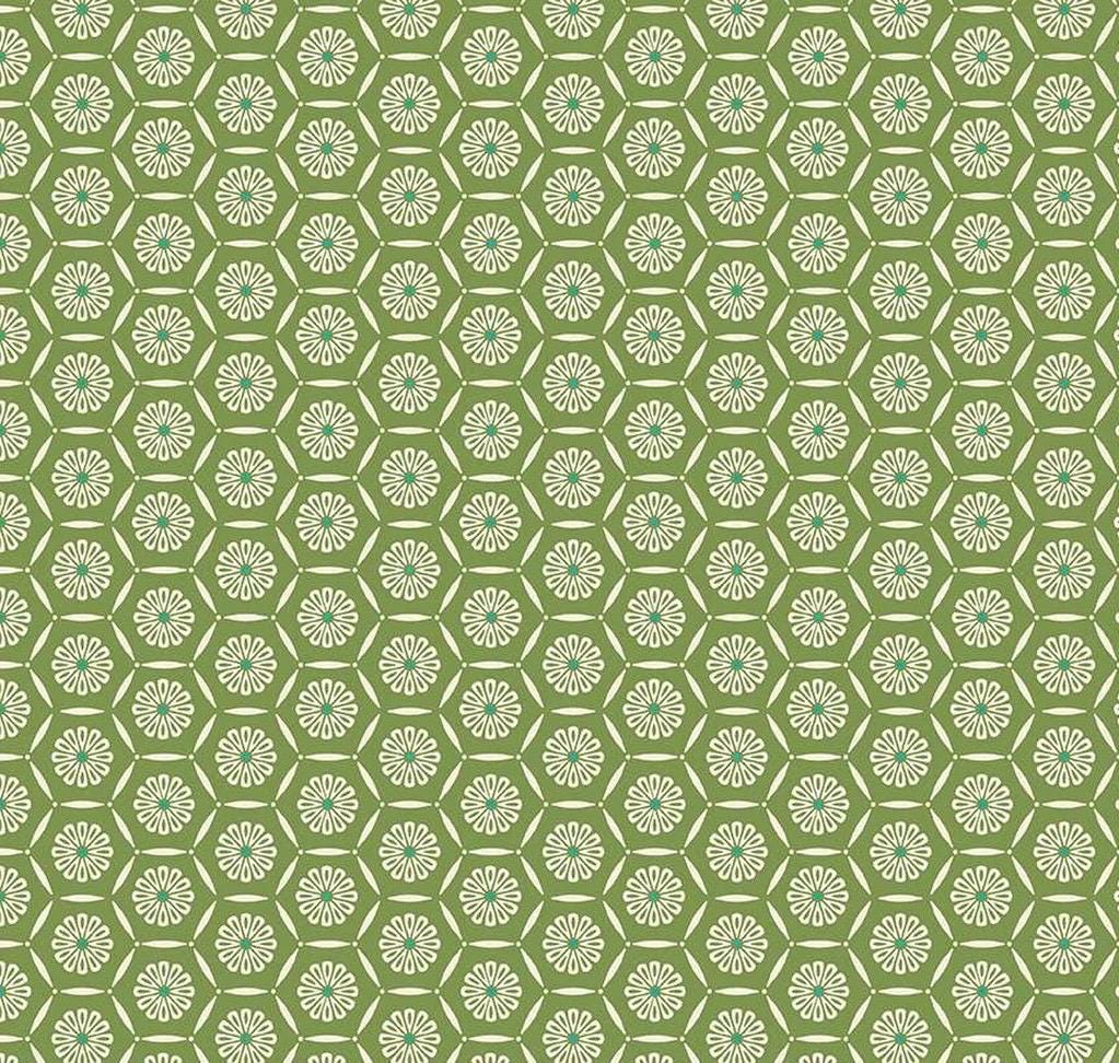 Riley Blake Heather Peterson Market Street Fabric Collection Hexagons on Green Premium 100% Quilt Shop Quality Cotton Fabrics