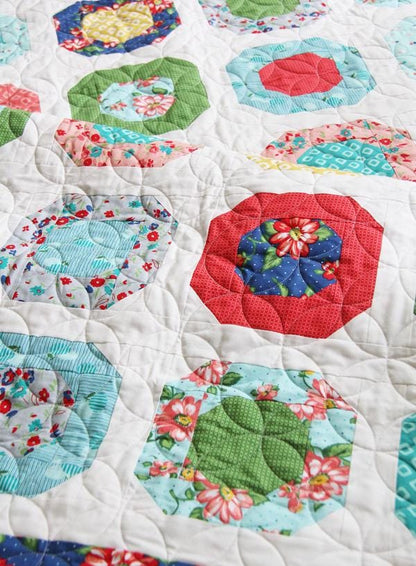 Cluck Cluck Sew Dottie Quilt Pattern Finished Size: 61"x69"