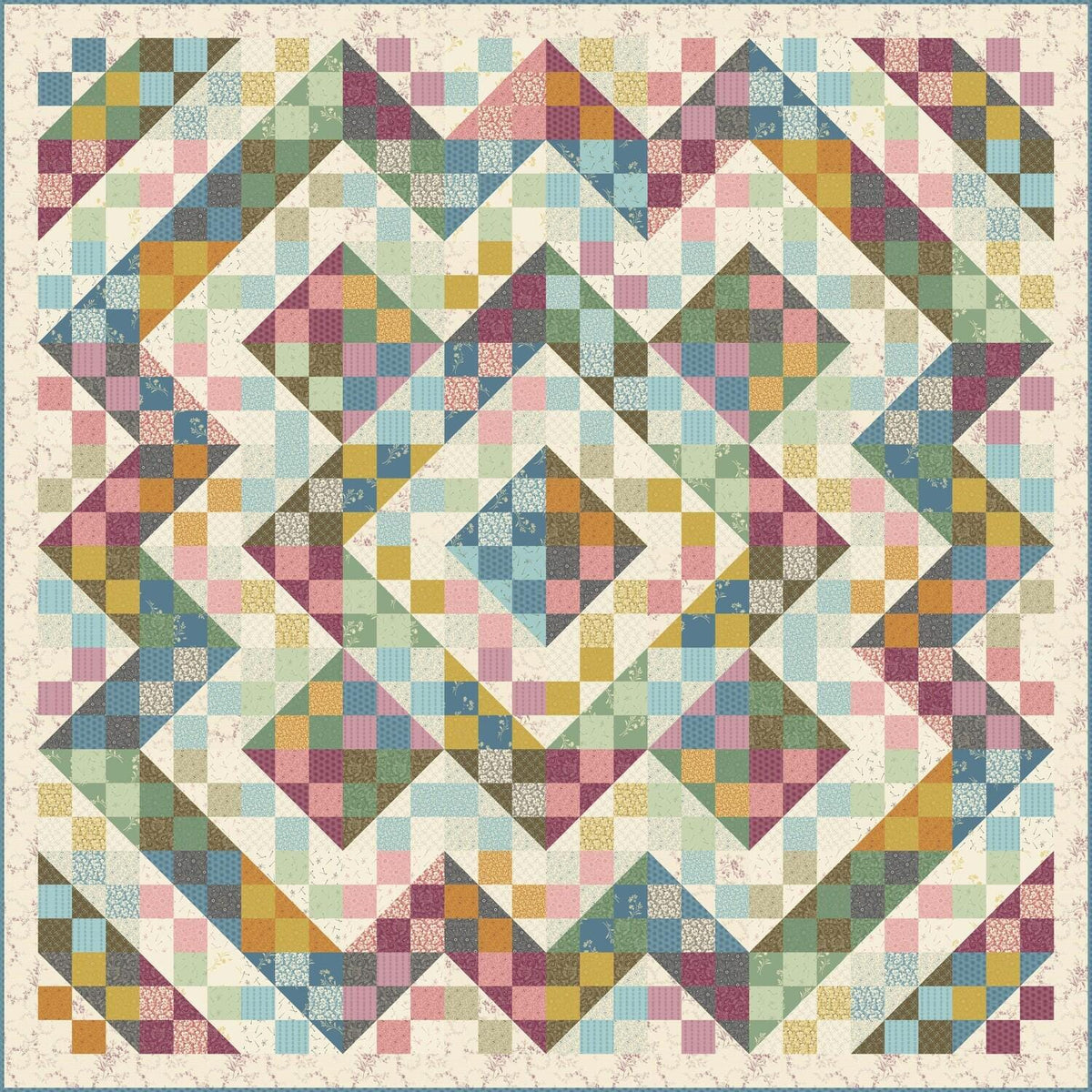 Laundry Basket Quilts Split Nine Patch Quilt Pattern Finished Size: 64.5"x64.45"