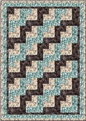 Fabric Cafe Jigsaw Quilt Pattern Finished Size 44”x62”